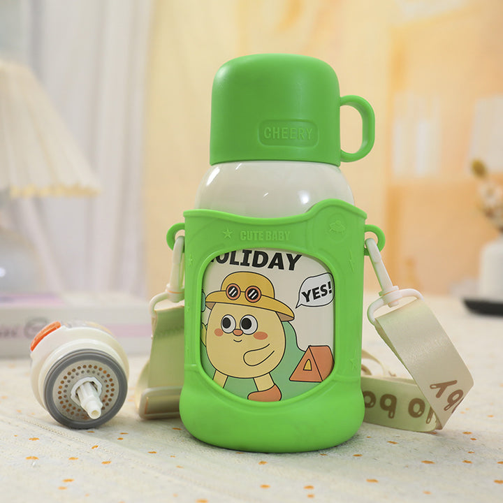 Insulated children's drinking bottle with detachable carrying system Bowlift