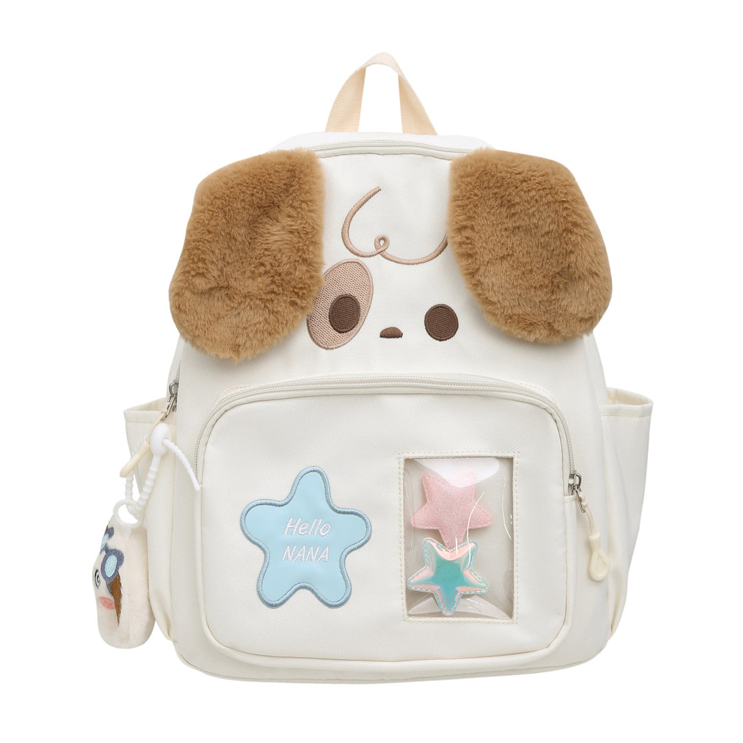 Kawaii Plush Backpack with Dog Design Bowlift