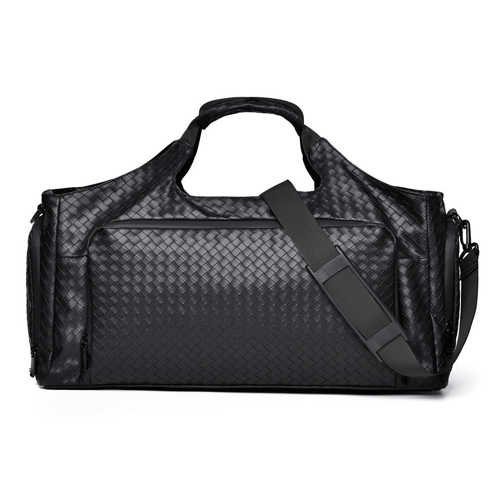 Woven Leather Travel Duffel Bag Bowlift
