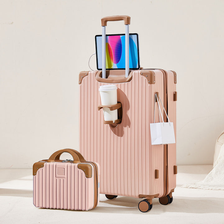 Unisex Multi-Functional Spinner Luggage Set with Hard-Shell Construction Bowlift