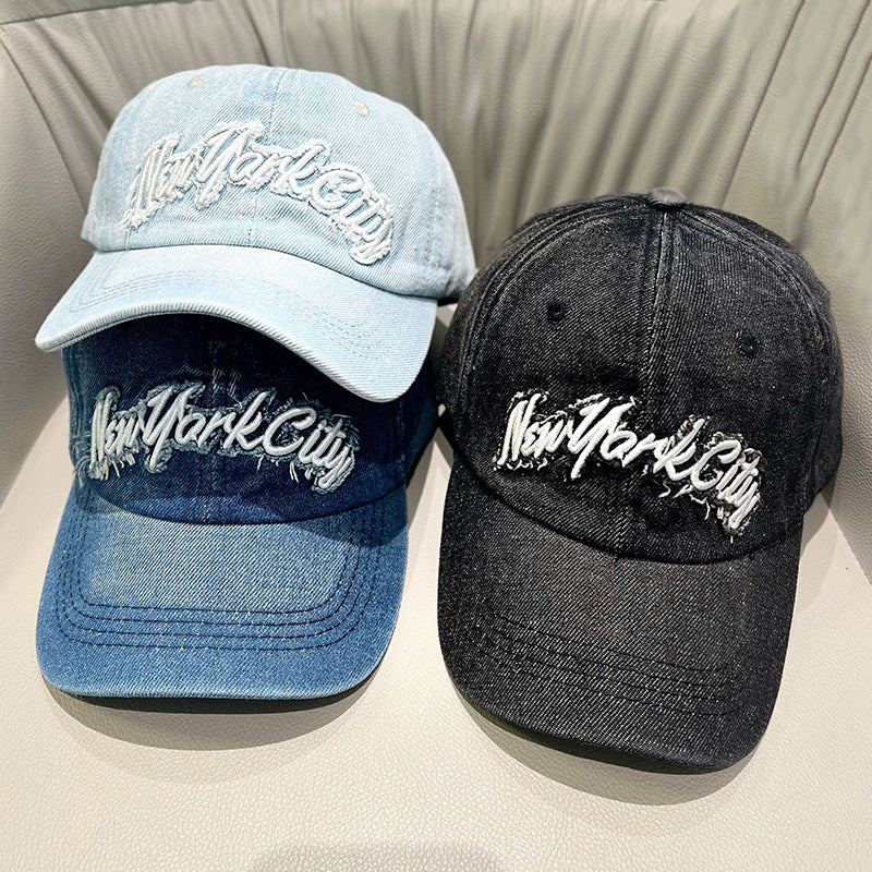 Women's Distressed Denim Cap Bowlift