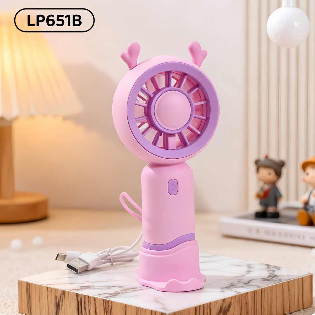 Women Portable USB Hand Fan with Cute Designs Bowlift