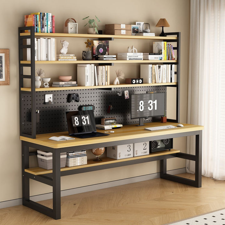 Multifunctional workspace with shelf Bowlift