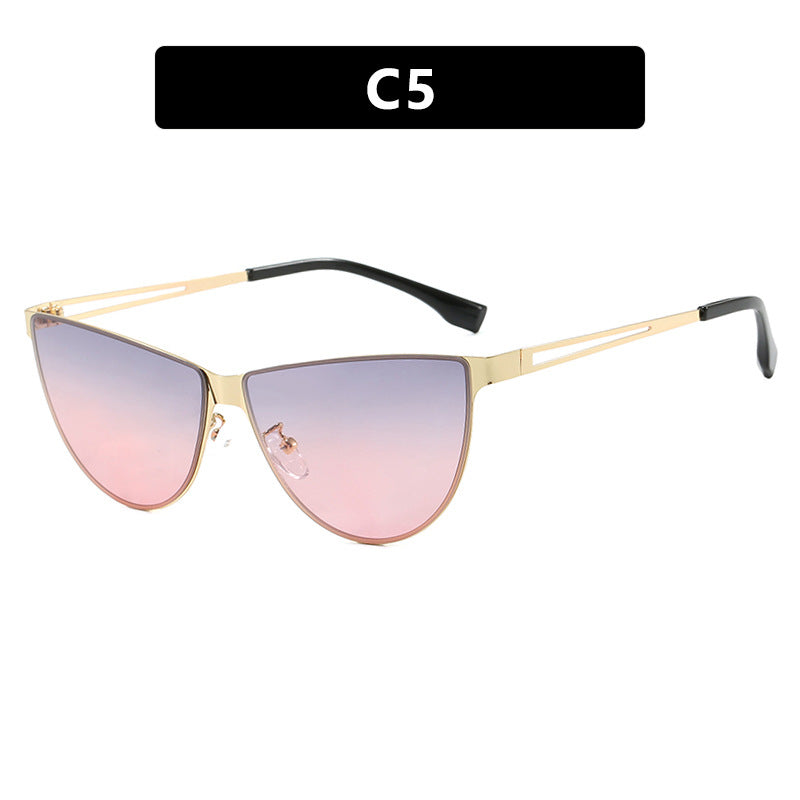 Women's Cat-Eye Sunglasses with Stylish Metal Frame and Protective UV Filter Bowlift