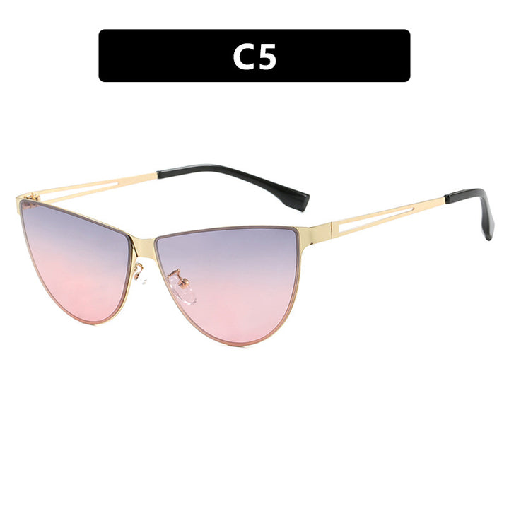 Women's Cat-Eye Sunglasses with Stylish Metal Frame and Protective UV Filter Bowlift