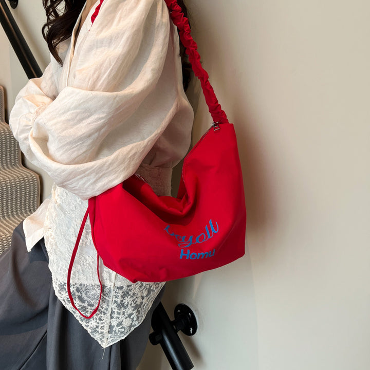 Modern Ruffled Canvas Tote Bag Bowlift