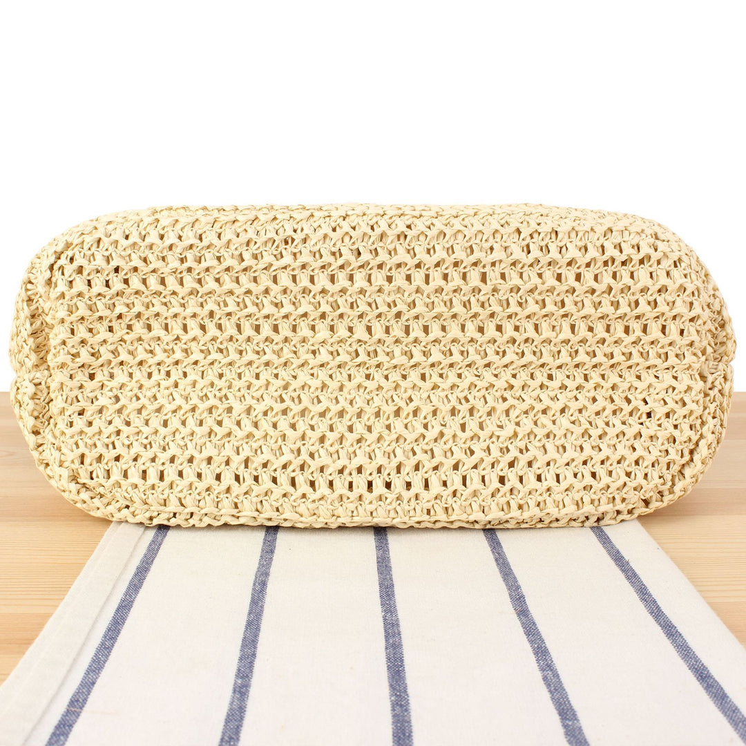 Handbag Made from Handwoven Natural Material with Elegant Tassel Details Bowlift