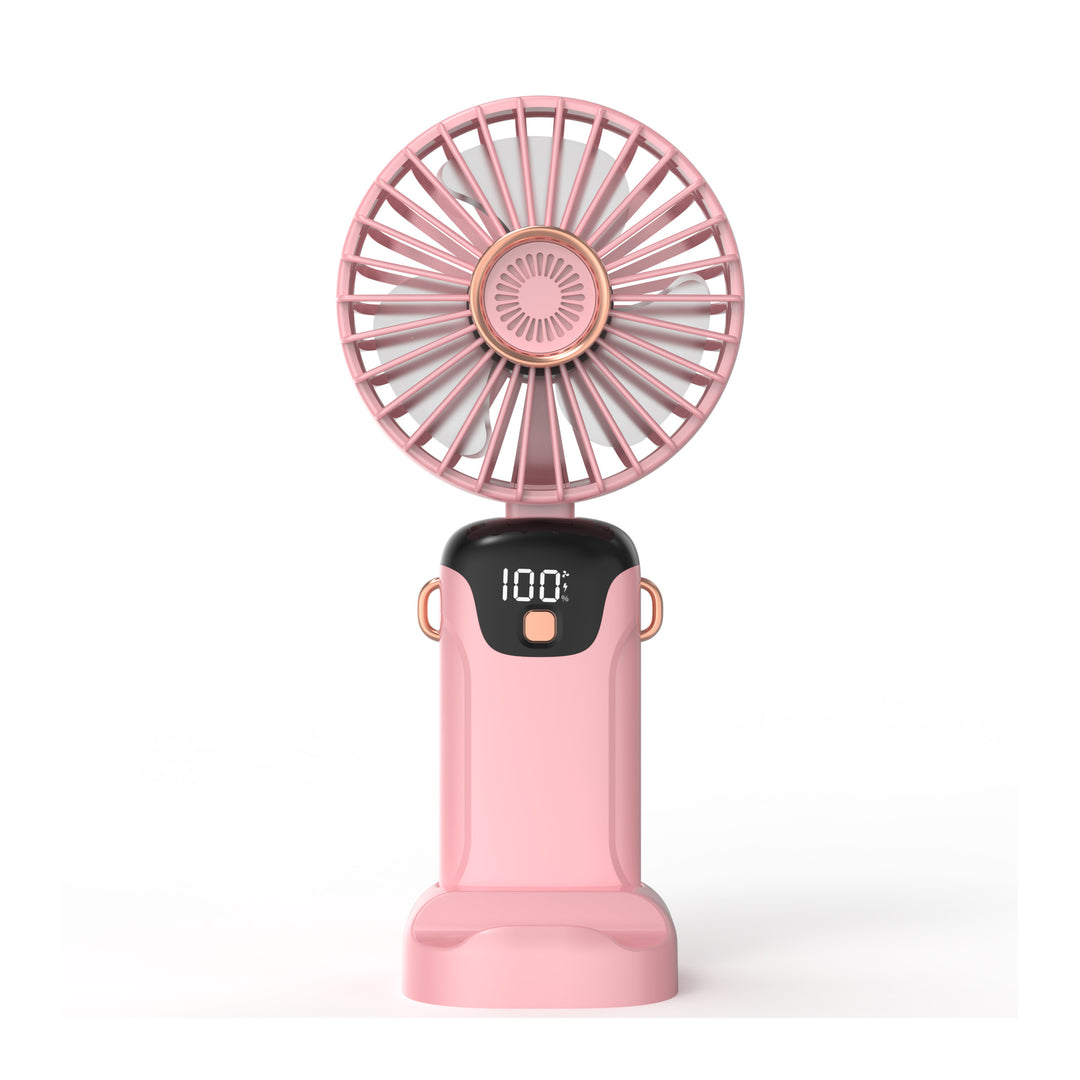 Women's Portable USB Fan with Digital Temperature Display Bowlift