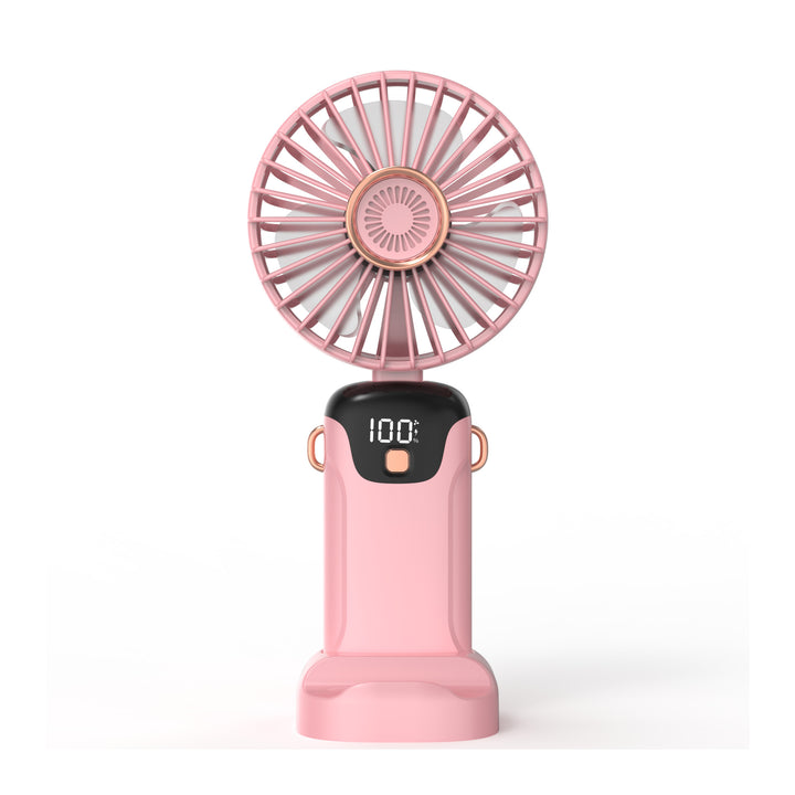 Women's Portable USB Fan with Digital Temperature Display Bowlift