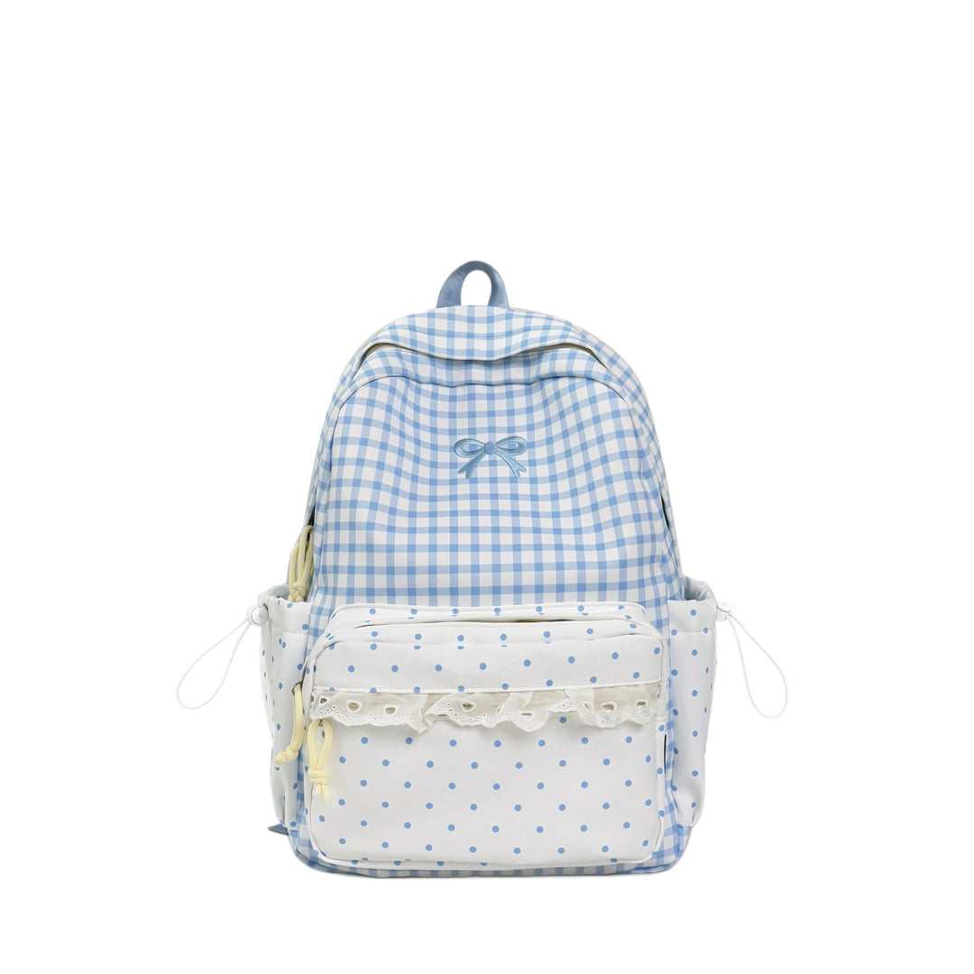 Playful Gingham and Polka Dot Backpack Bowlift