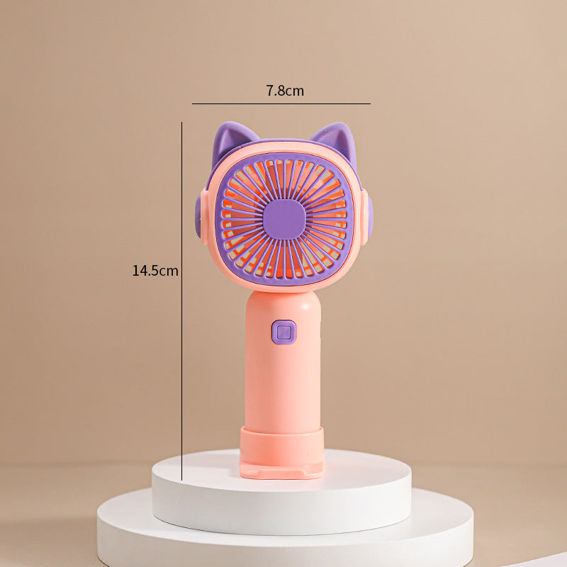 Portable Hand Fan with Cute Cat Ear Design Bowlift