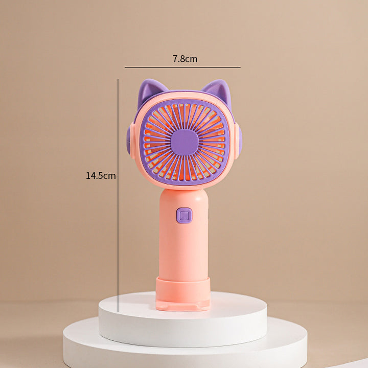 Women Portable Handheld Fan with Fun Cat Design Bowlift