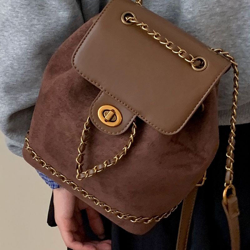 Chic Suede Drawstring Backpack Bowlift