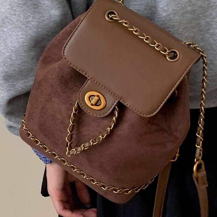 Chic Suede Drawstring Backpack Bowlift