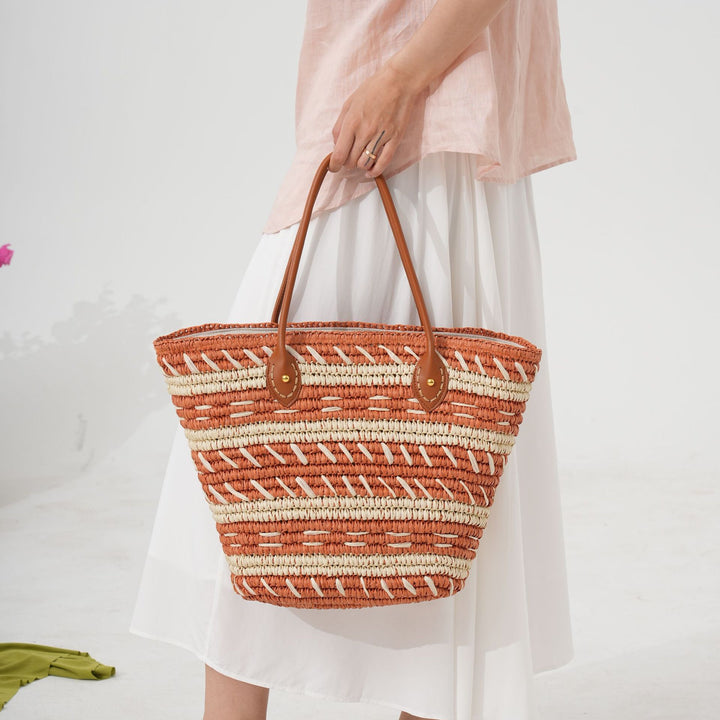 Polka Dot Rattan Handbag Bowlift