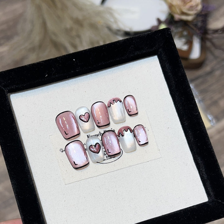 Romantic Press-On Nail Set Bowlift
