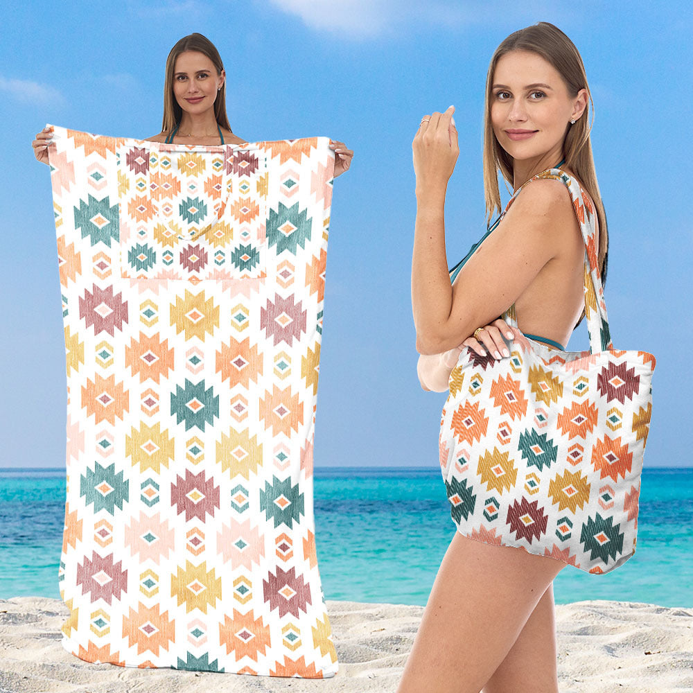 Beach towel with elegant floral patterns Bowlift