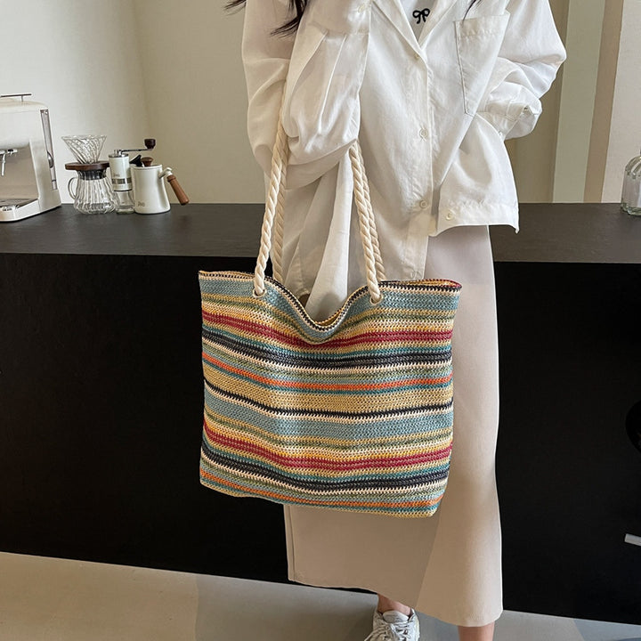 Spacious Striped Beach Tote Bowlift