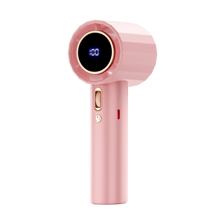 Women's Portable High-Performance Hand Fan with Digital Temperature Display Bowlift