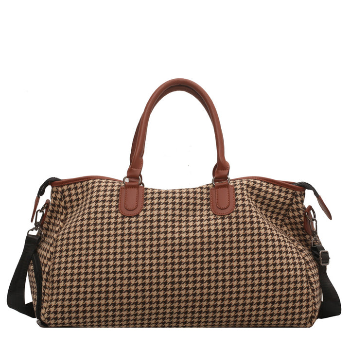 Chic Houndstooth Weekend Duffle Bag