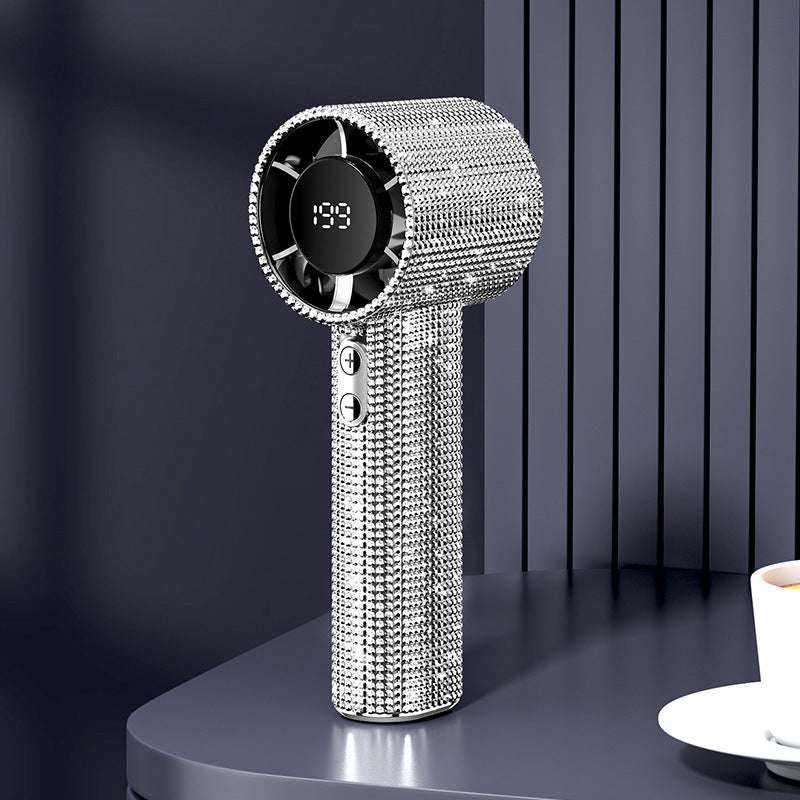 Ladies High Gloss Hand Fan with Digital Display Bowlift
