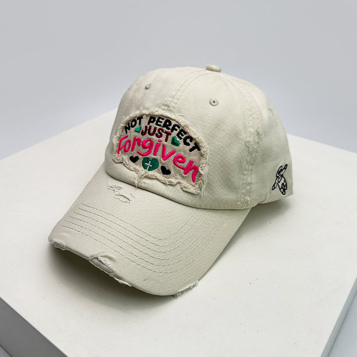 Women's Distressed Cotton Inspirational Baseball Cap Bowlift