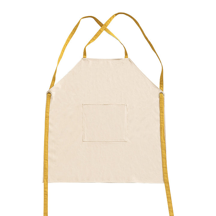 Adjustable cotton cooking apron with cross straps and large front pocket Bowlift