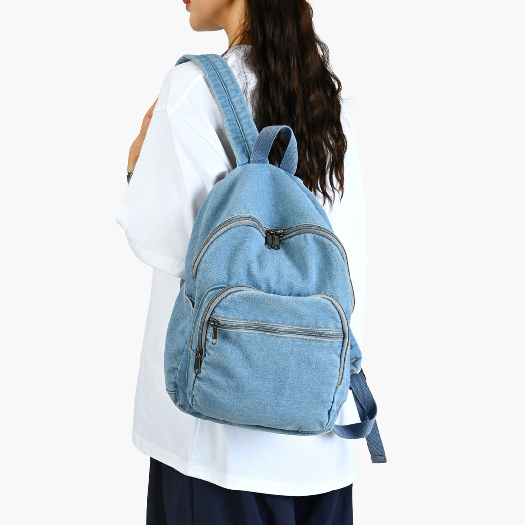 Casual Denim Backpack Bowlift