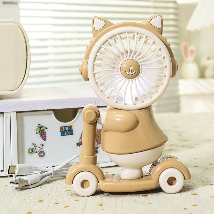 Ladies portable hand fan with cute animal design Bowlift