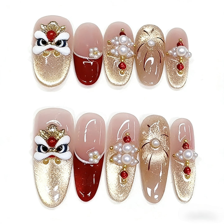 Decorative Themed Press-On Nail Set Bowlift