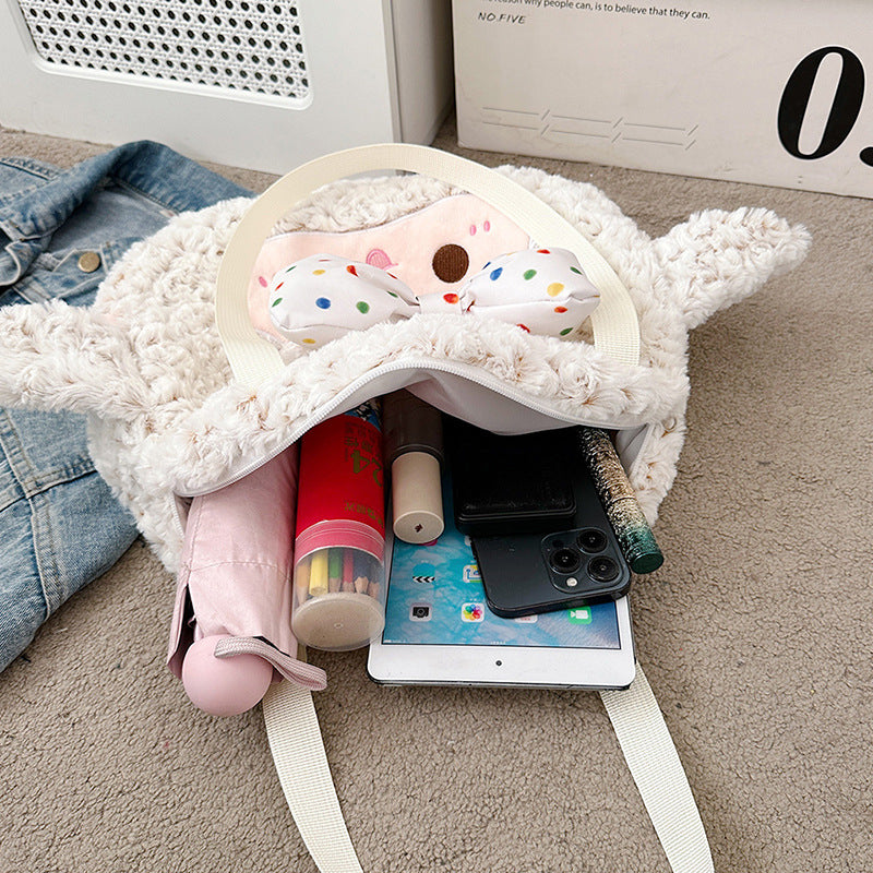 Plush Backpack with Cute Lamb Design Bowlift