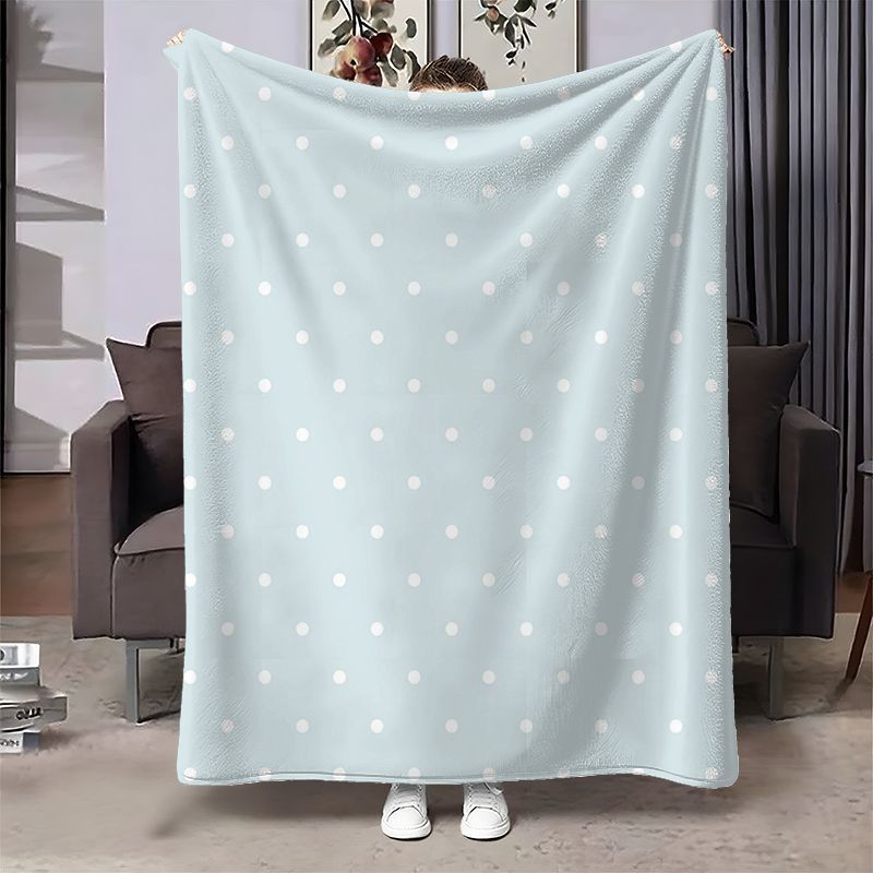 Cozy Polka Dot Fleece Throw Blanket