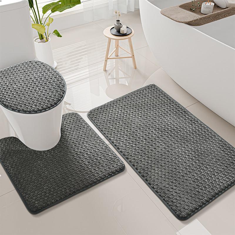 Thick Textured Bathroom Mat Set Bowlift