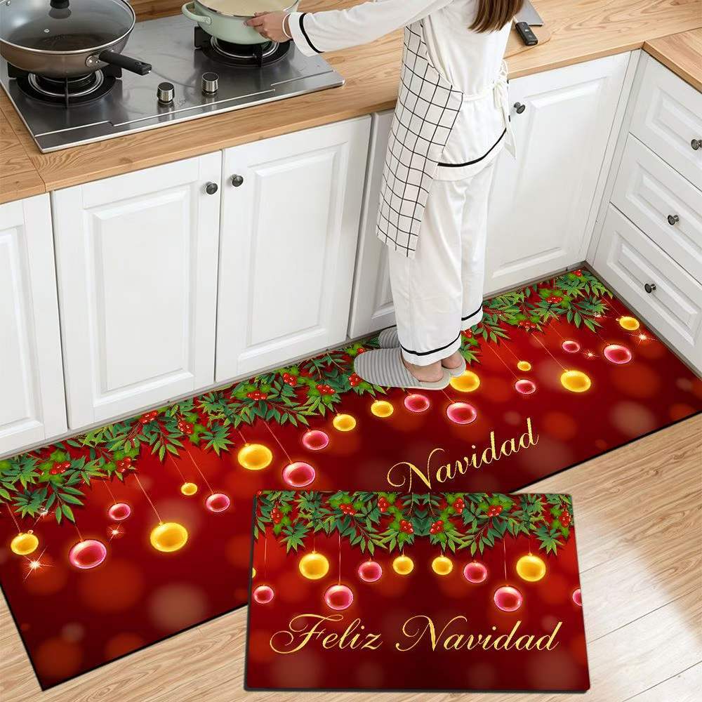 Festive Christmas Themed Kitchen Mat Bowlift