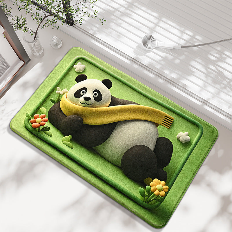 Cartoon Panda Bath Mat Bowlift