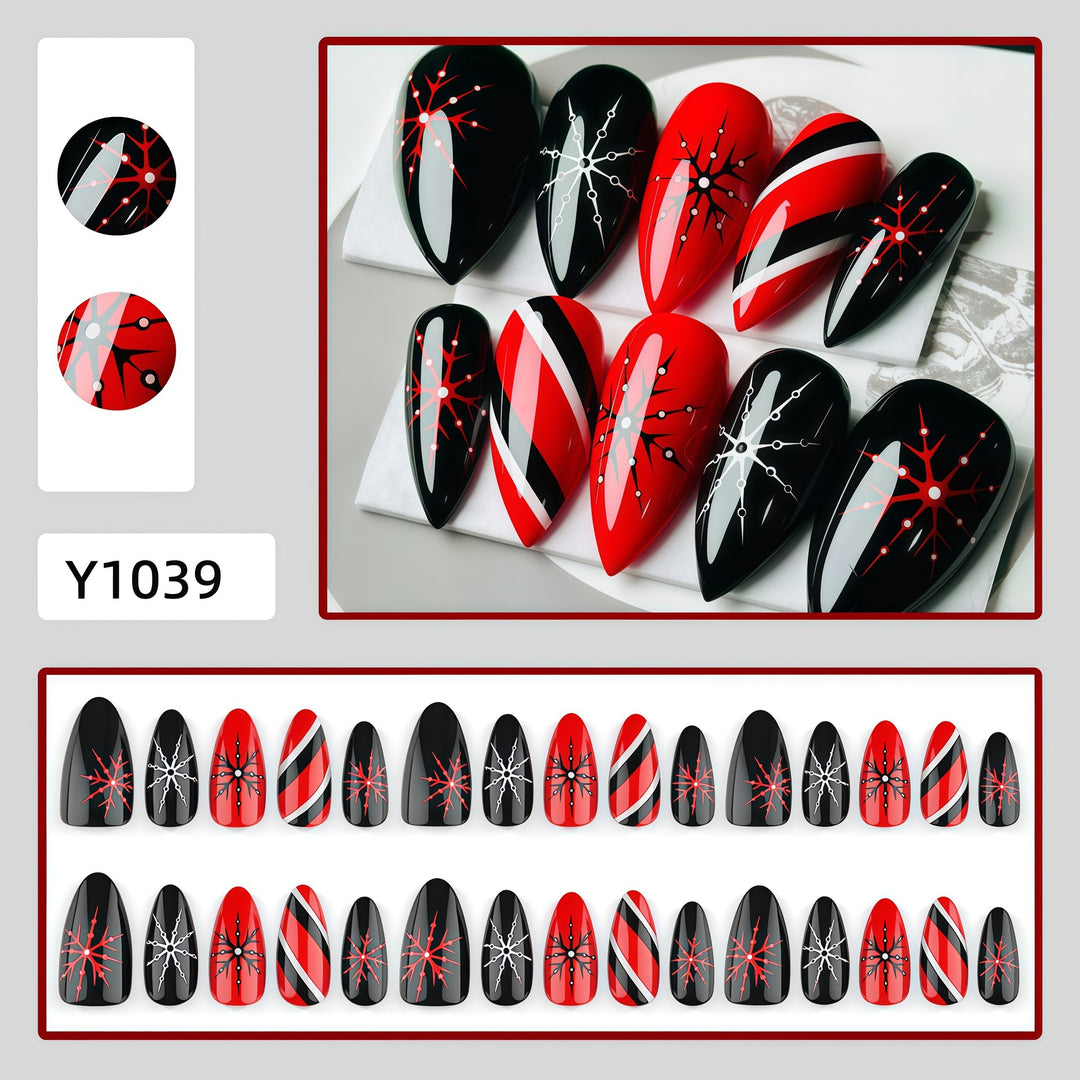 Acrylic Nail Set with Modern Geometric Design Bowlift
