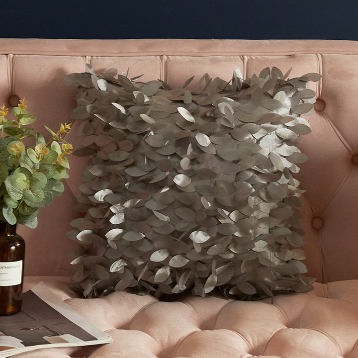 Luxurious Leaf-Patterned Decorative Pillow
