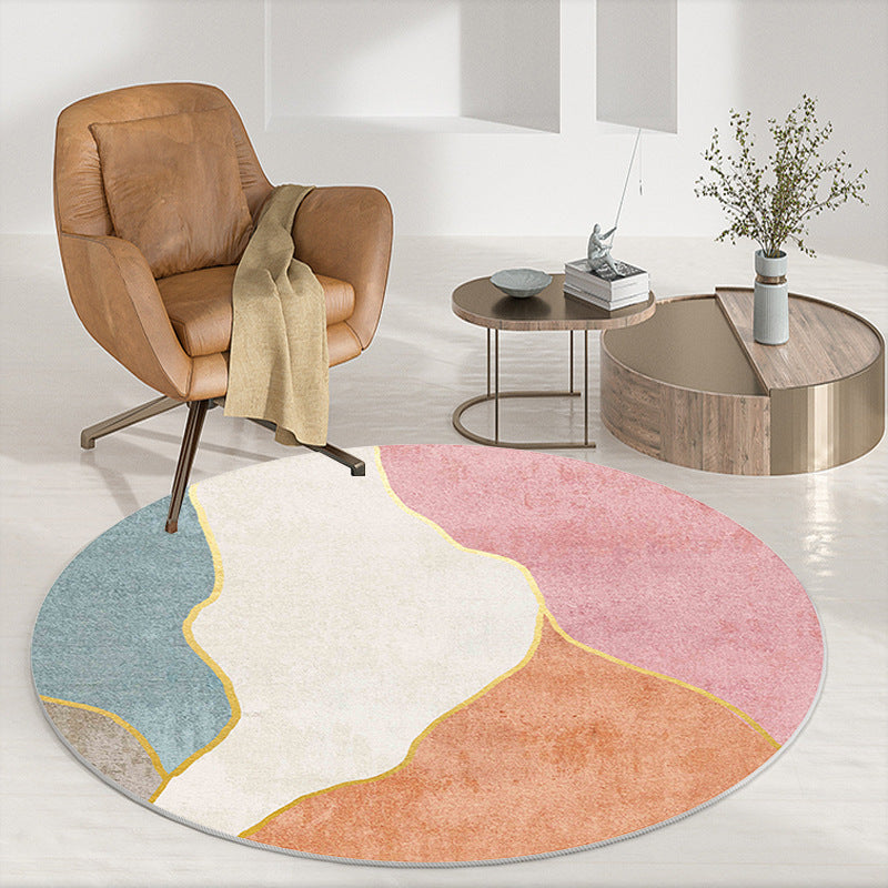 Abstract Patterned Round Area Rug Bowlift