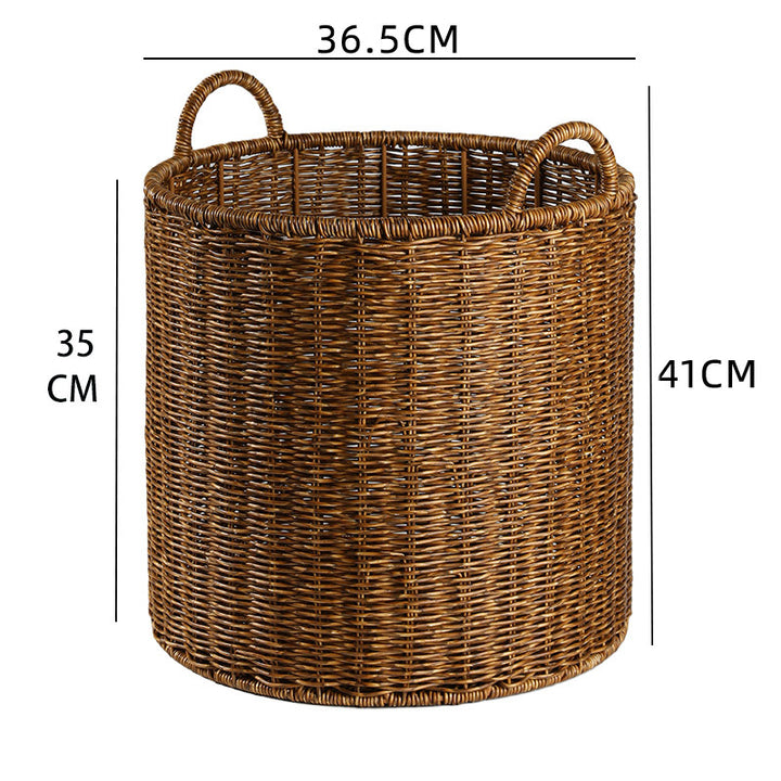 Round Woven Storage Basket with Durable Handles Bowlift