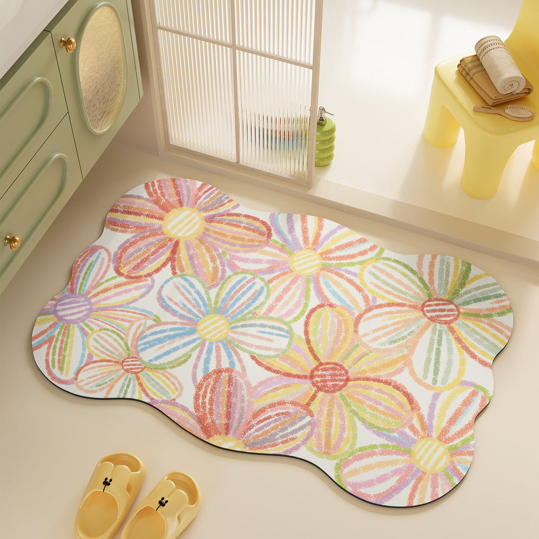 Floral Patchwork Bath Mat Bowlift