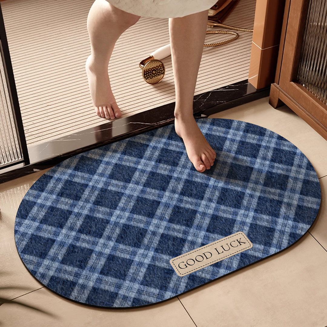 Oval Plush Welcome Mat
