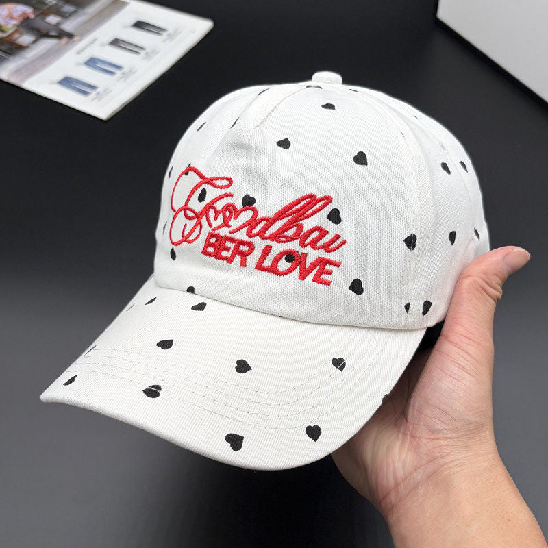 Women's Playful Heart-Patterned Adjustable Cap Bowlift