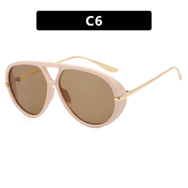 Women's oversized sunglasses with elegant plastic frame and mirrored lenses Bowlift