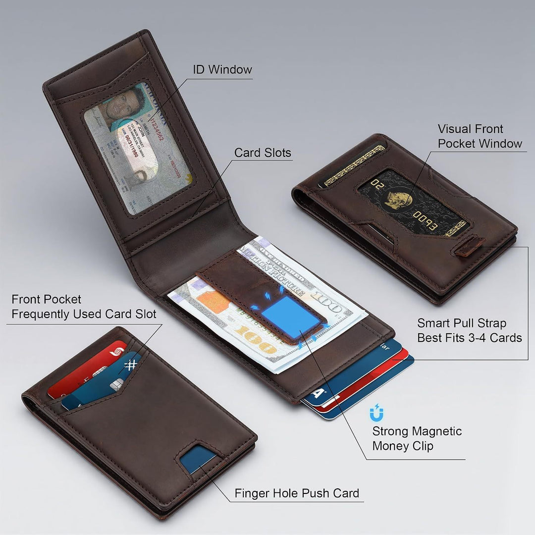 Premium RFID-Blocking Leather Cardholder Bowlift