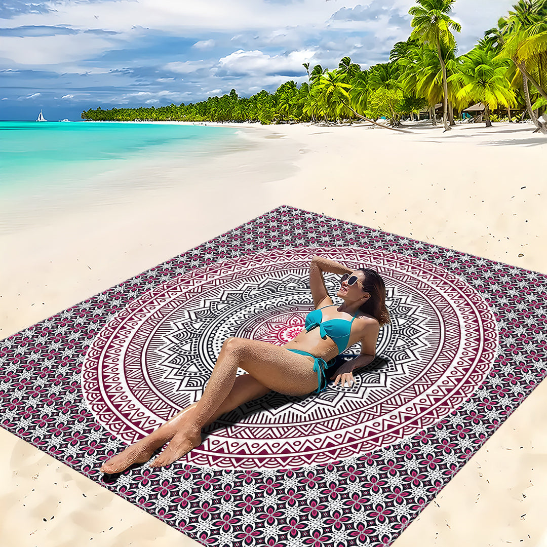 Mandala Design Beach Mat Bowlift
