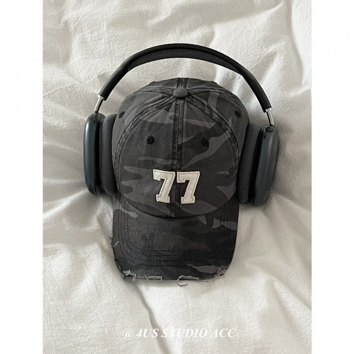 Women's Distressed Camouflage Baseball Cap Bowlift