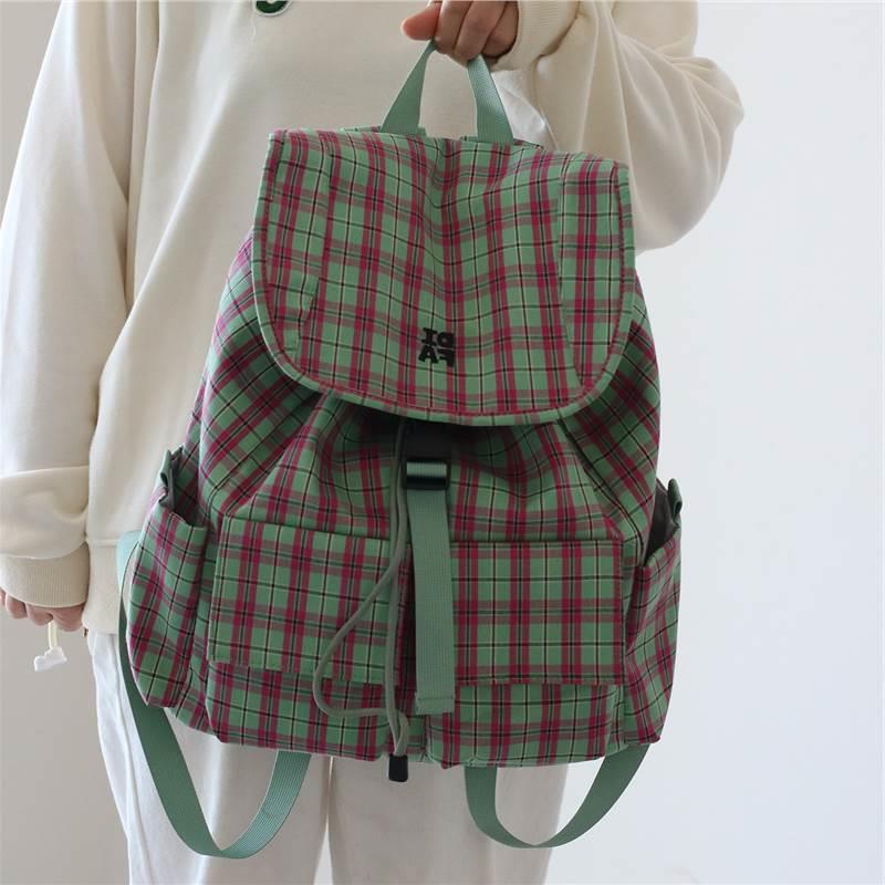 Stylish Checked Pattern Backpack