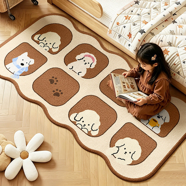 Children's Playful Animal Design Area Rug Bowlift