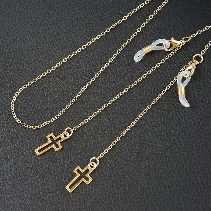 Dual Cross Pendant Eyewear Chain Bowlift