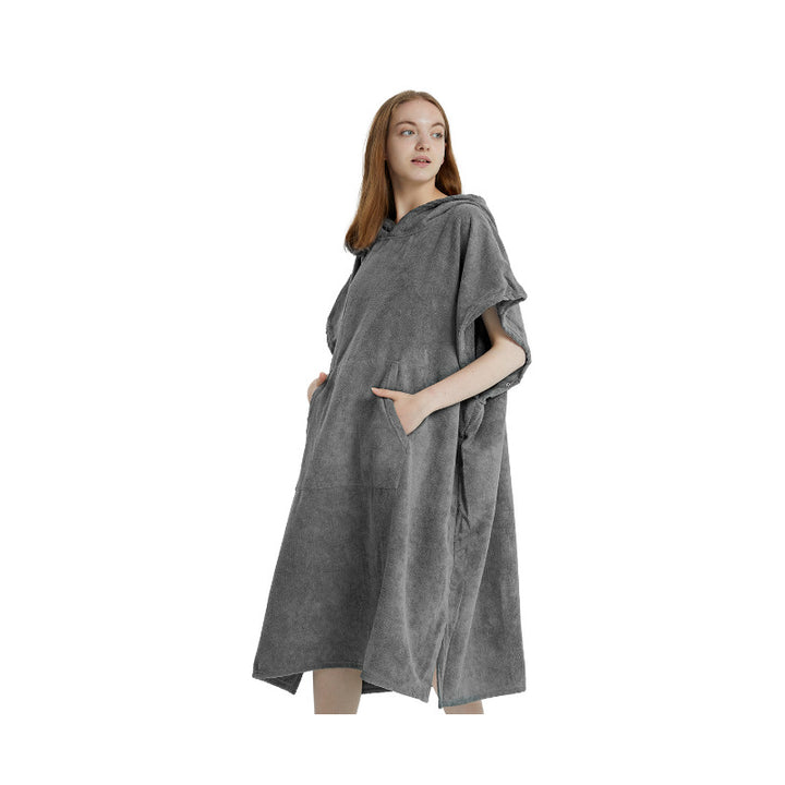 Women's Hooded Poncho made of soft Microfiber Fabric Bowlift